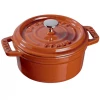 Staub Cast Iron 0.25-Quart Mini Round Cocotte - Burnt Orange