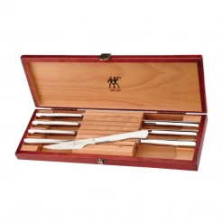 CUTLERY Zwilling J.A. Henckels 8-Piece Stainless Steel Serrated Steak Knife Set With Wood Presentation Case
