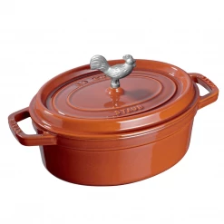 Staub Cast Iron 5.75-Quart Coq Au Vin Cocotte - Burnt Orange COOKWARE