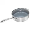 Chantal Induction 21 Steel 3-Quart Saute Skillet W/ Ceramic Coating And Glass Lid