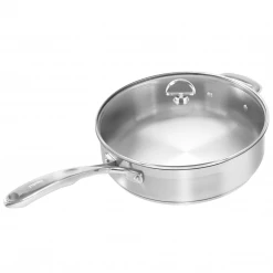 COOKWARE Chantal Induction 21 Steel 5-Quart Saute Skillet With Glass Lid