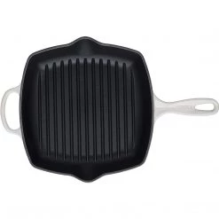 Le Creuset 10.25'' Signature Square Skillet Grill - Meringue COOKWARE