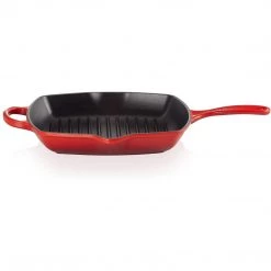 Le Creuset 10.25'' Signature Square Skillet Grill - Cerise 15 Le Creuset 10.25'' Signature Square Skillet Grill - Cerise