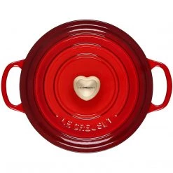 Le Creuset 3.5 Qt. Signature Round Dutch Oven - Cerise With SS Figural Heart Knob COOKWARE