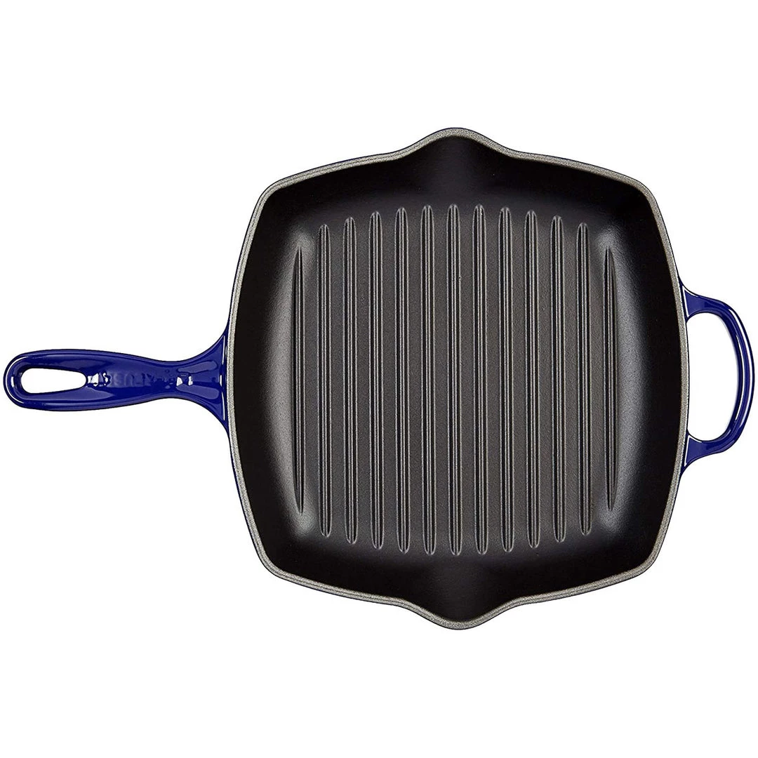 COOKWARE Le Creuset 10.25'' Signature Square Skillet Grill - Indigo 6 COOKWARE Le Creuset 10.25'' Signature Square Skillet Grill - Indigo