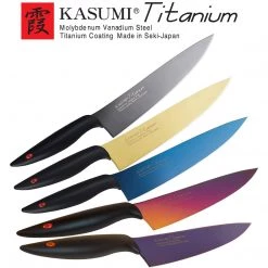 Chroma Kasumi Titanium Coated 7 3/4 Inch Carving Knife Kitchen Cutlery, 7 3/4