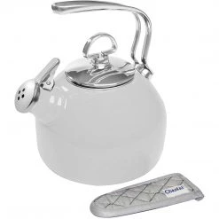 COFFEE & TEA Chantal 1.8 Qt. Classic Enamel-on-Steel Teakettle - White 15 COFFEE & TEA Chantal 1.8 Qt. Classic Enamel-on-Steel Teakettle - White