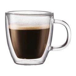 Coffee & Espresso Mugs Bodum Bistro 10-Ounce Double Wall Glass Coffe Mug, Set Of 2