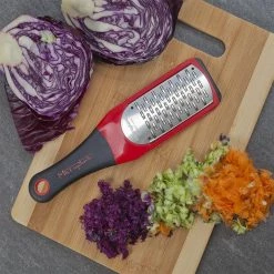 Microplane Artisan Series Bi-Directional Ribbon Blade Cheese Grater (Red)