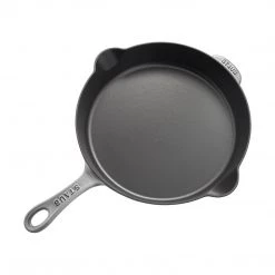 Staub Cast Iron 11-Inch, Traditional Deep Skillet, Graphite Grey