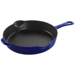 Staub Cast Iron 11-Inch Traditional Deep Skillet, Dark Blue COOKWARE