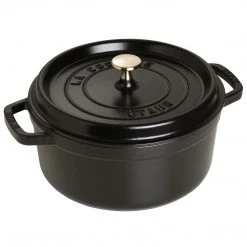 COOKWARE Staub Cast Iron 4-Quart Round Cocotte - Matte Black