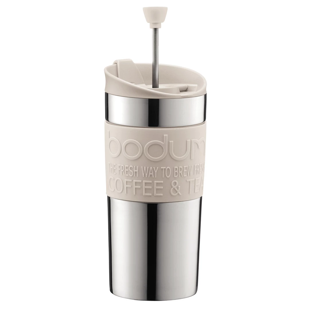 Bodum 15-Ounce Travel French Press Mug, Off-White 3 Bodum 15-Ounce Travel French Press Mug, Off-White