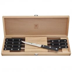 Zwilling J.A. Henckels Twing Gourmet Classic 8-Piece Steak Knife Set With Wood Case CUTLERY