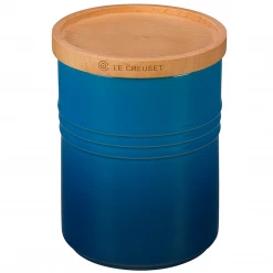 Le Creuset 2.5-Quart Stoneware Canister With Wood Lid - Marseille COOKWARE