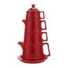 Yedi Classic Coffee & Tea Tower Tea Set, Red Polka Dot