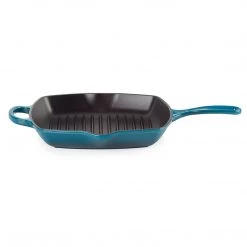 LeCreuset Le Creuset 10.25" Signature Square Skillet Grill - Deep Teal
