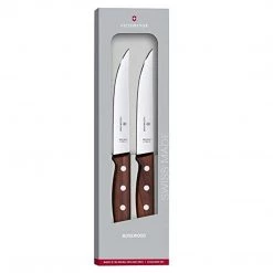 CUTLERY Victorinox Wood 2-Piece Steak Set (5.5" Straight, Spear Point)