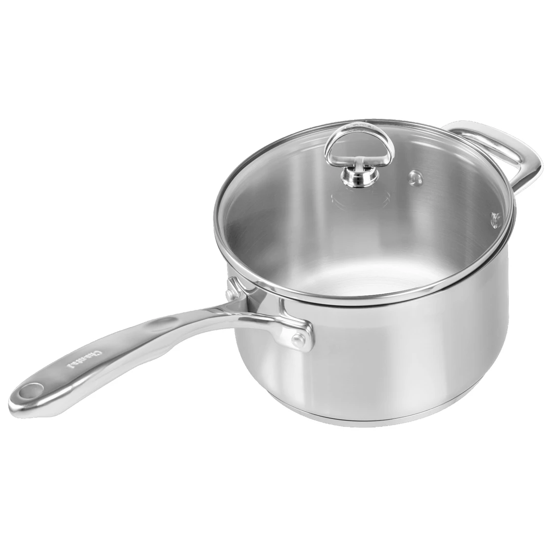 Chantal Induction 21 Steel 3.5-Quart Saucepan With Glass Lid 3 Chantal Induction 21 Steel 3.5-Quart Saucepan With Glass Lid