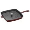 Staub Cast Iron 12" Square Grill Pan & Press Set - Grenadine