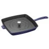 COOKWARE Staub Cast Iron 12" Square Grill Pan & Press Set - Dark Blue