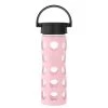 Lifefactory 16-Ounce BPA-Free Glass Water Bottle With Classic Cap And Protective Silicone Sleeve, Desert Rose Life Factory