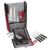 CUTLERY Messermeister 6-Pocket Heavy Duty Messenger Knife Bag, Mesh Interior, Red