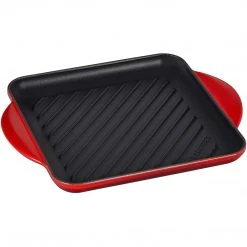 COOKWARE Le Creuset Enamaled Cast Iron Square Grill, 9.5", Cerise