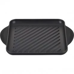 Le Creuset Enamaled Cast Iron Square Grill, 9.5", Licorice COOKWARE