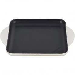 COOKWARE Le Creuset Enamaled Cast Iron Square Griddle, 9.5", Meringue