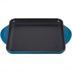 Le Creuset Enamaled Cast Iron Square Griddle, 9.5", Deep Teal