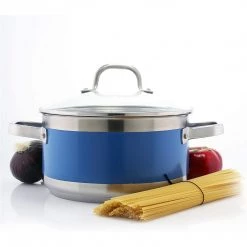 Chantal 6 Qt. Stockpot W/ Glass Lid & Blue Cove Band COOKWARE