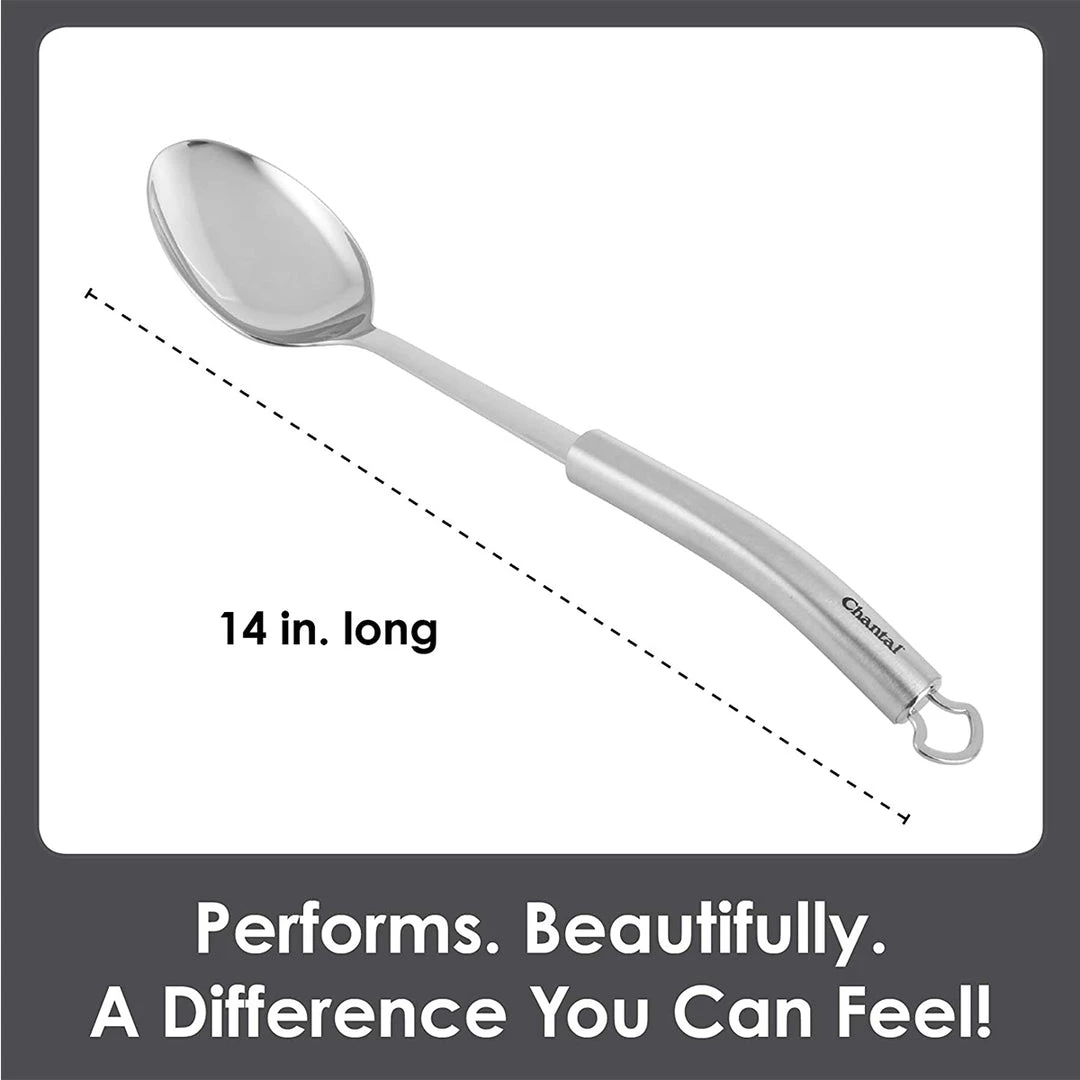 COOKWARE Chantal 14" Solid Spoon - Stainless Steel 6 COOKWARE Chantal 14" Solid Spoon - Stainless Steel