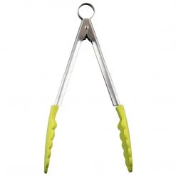 Cuisipro 9.5-Inch Silicone Locking Tongs, Apple Green COOKWARE