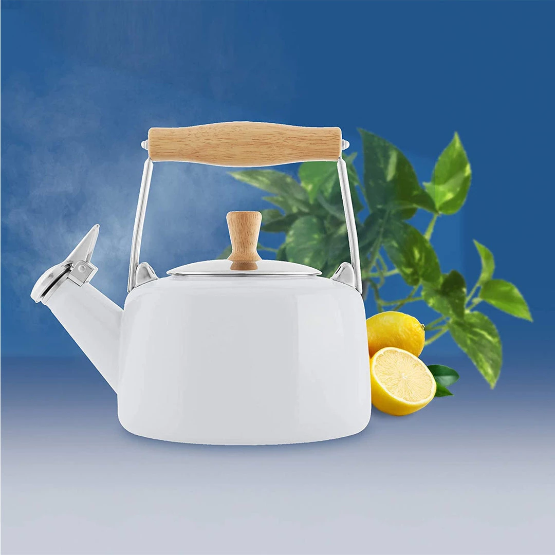 Chantal 1.4 Qt. Enamel-on-Steel Sven Teakettle - White COOKWARE 6 Chantal 1.4 Qt. Enamel-on-Steel Sven Teakettle - White COOKWARE