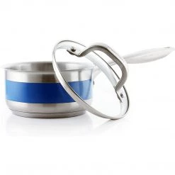 Chantal 1 Qt. Saucepan W/ Glass Lid & Blue Cove Band COOKWARE