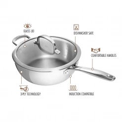 Oxo Good Grips Tri-Ply Stainless Steel Pro 3.5-Quart Coverd Sauce Pan COOKWARE