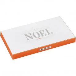 Le Creuset Noel Collection: Stoneware Rectangular Hostess Tray - White W/Applique & Gold Rim
