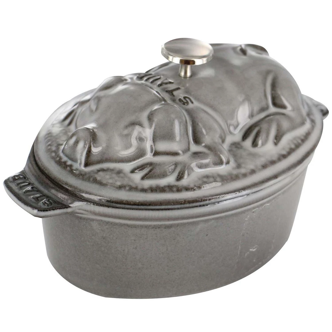 Staub Cast Iron 1-Quart Pig Cocotte COOKWARE 3 Staub Cast Iron 1-Quart Pig Cocotte COOKWARE