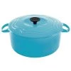 COOKWARE Chantal Round Cast Iron 7-Quart Casserole - Sea Blue