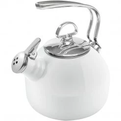 COFFEE & TEA Chantal 1.8 Qt. Classic Enamel-on-Steel Teakettle - White 17 COFFEE & TEA Chantal 1.8 Qt. Classic Enamel-on-Steel Teakettle - White