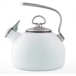 COFFEE & TEA Chantal 1.8 Qt. Classic Enamel-on-Steel Teakettle - White 20 COFFEE & TEA Chantal 1.8 Qt. Classic Enamel-on-Steel Teakettle - White