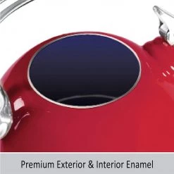 COFFEE & TEA Chantal 1.8 Qt. Classic Enamel-on-Steel Teakettle - White 21 COFFEE & TEA Chantal 1.8 Qt. Classic Enamel-on-Steel Teakettle - White
