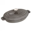 Staub Cast Iron 9'' X 6.6'' Oval Covered Baking Dish - Graphite Grey TABLETOP & BAR