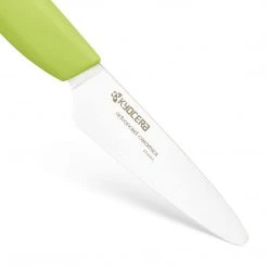 CUTLERY Kyocera Advanced Ceramic 3-inch Paring Knife With Vertical Double Edge Peeler, Green