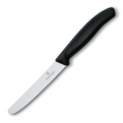 CUTLERY Victorinox VIC-6.7833.US3 Fibrox Pro Utility - Pillow Packs 4½" Serrated Round Blade ¾ Width At Handle Black
