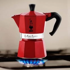 Bialetti 6 Cup Moka Stovetop Espresso Maker, Red