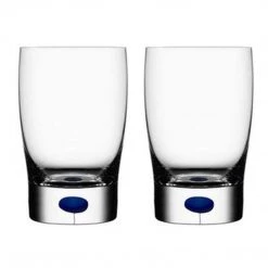 Orrefors Intermezzo Blue 8.44 Ounce Tumbler/Juice, Pair, Small