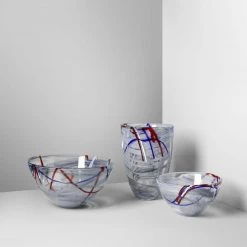 KOSTA BODA CONTRAST BOWL MEDIUM GREY