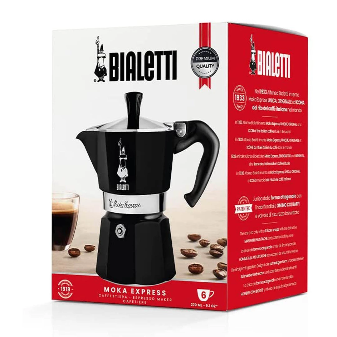 COFFEE & TEA Bialetti 4953 Moka Express Espresso Maker, Black 7 COFFEE & TEA Bialetti 4953 Moka Express Espresso Maker, Black